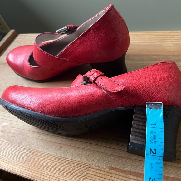 Miz Mooz Pretty Coral-Red Mary Jane Pumps - Picture 2 of 9